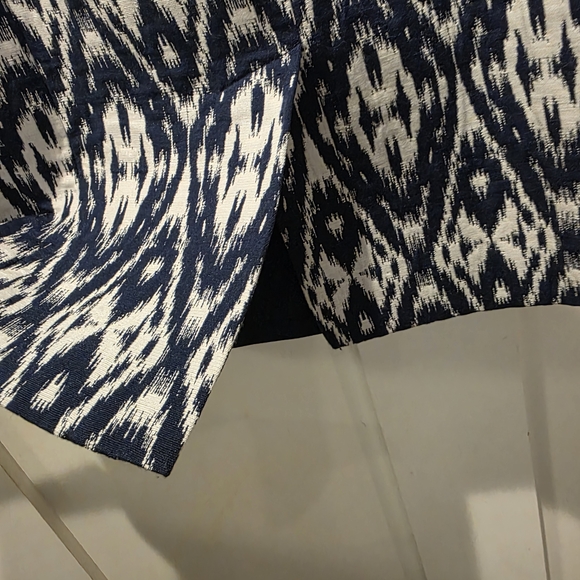 Banana Republic Womens Blue/White Strapless Pencil Dress 4 Aztec Party Elegant - Picture 5 of 12